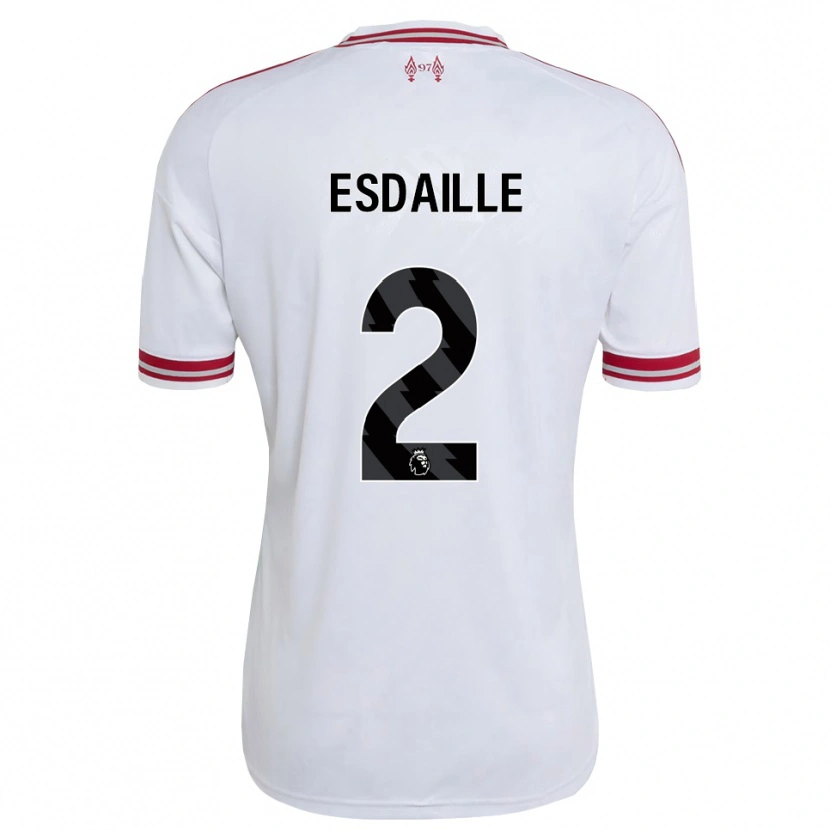 Danxen Femme Maillot Dj Esdaille #2 Rouge Blanc Tenues Extérieur 2026/27 T-Shirt