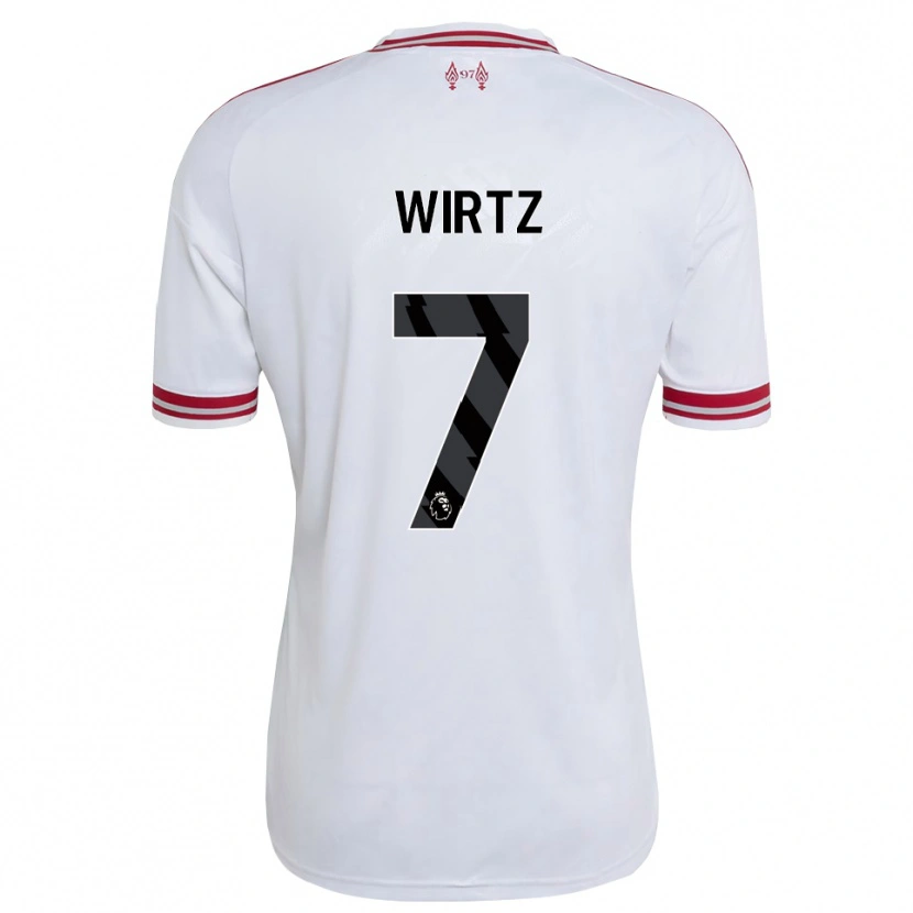 Danxen Femme Maillot Florian Wirtz #7 Rouge Blanc Tenues Extérieur 2026/27 T-Shirt