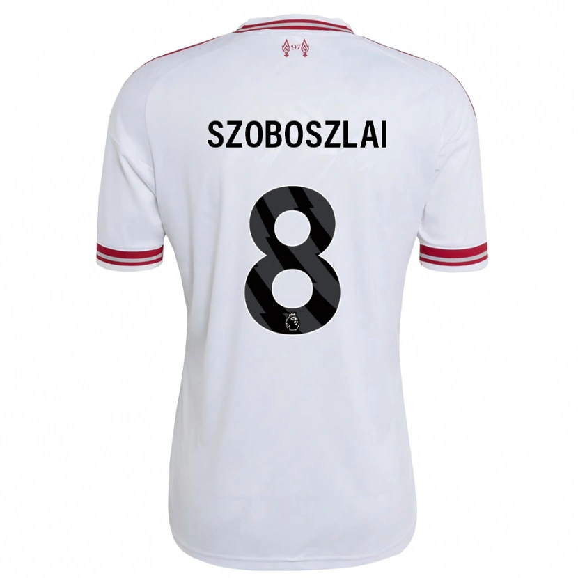 Danxen Femme Maillot Dominik Szoboszlai #8 Rouge Blanc Tenues Extérieur 2026/27 T-Shirt