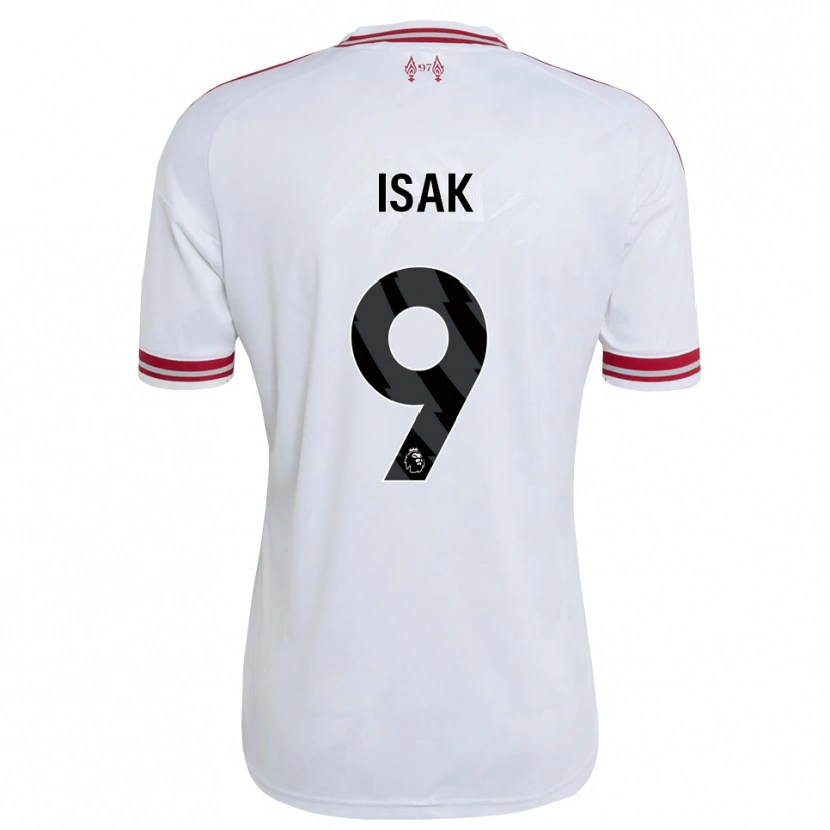 Danxen Femme Maillot Alexander Isak #9 Rouge Blanc Tenues Extérieur 2026/27 T-Shirt