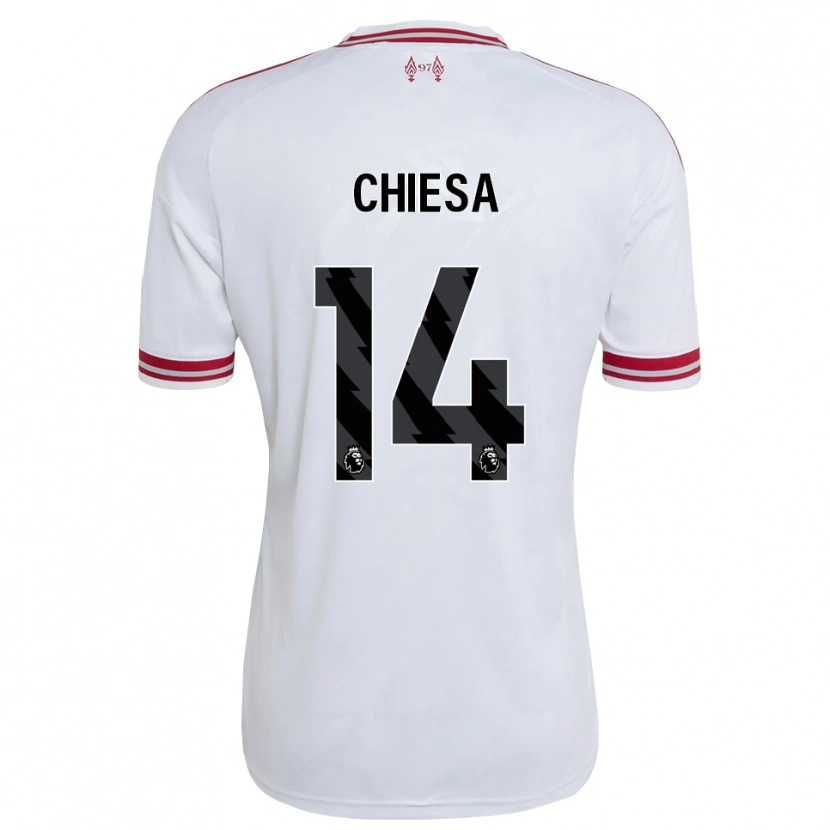 Danxen Femme Maillot Federico Chiesa #14 Rouge Blanc Tenues Extérieur 2026/27 T-Shirt