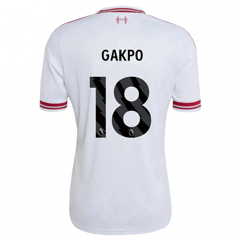 Danxen Femme Maillot Cody Gakpo #18 Rouge Blanc Tenues Extérieur 2026/27 T-Shirt