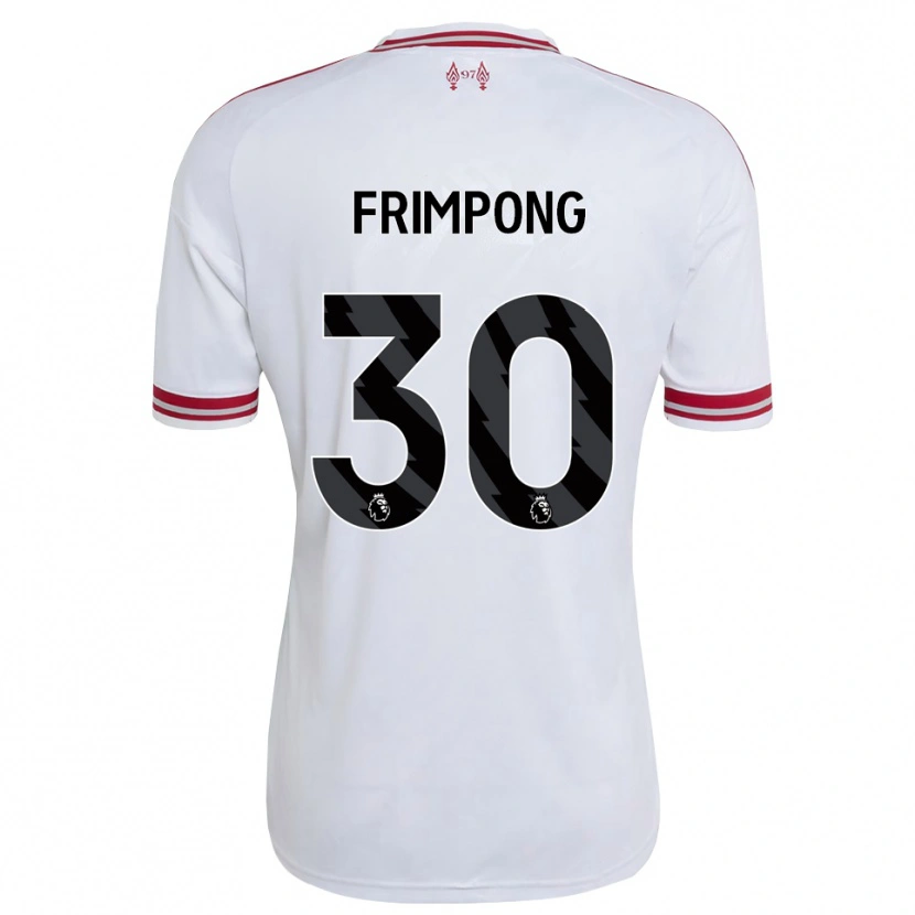 Danxen Femme Maillot Jeremie Frimpong #30 Rouge Blanc Tenues Extérieur 2026/27 T-Shirt