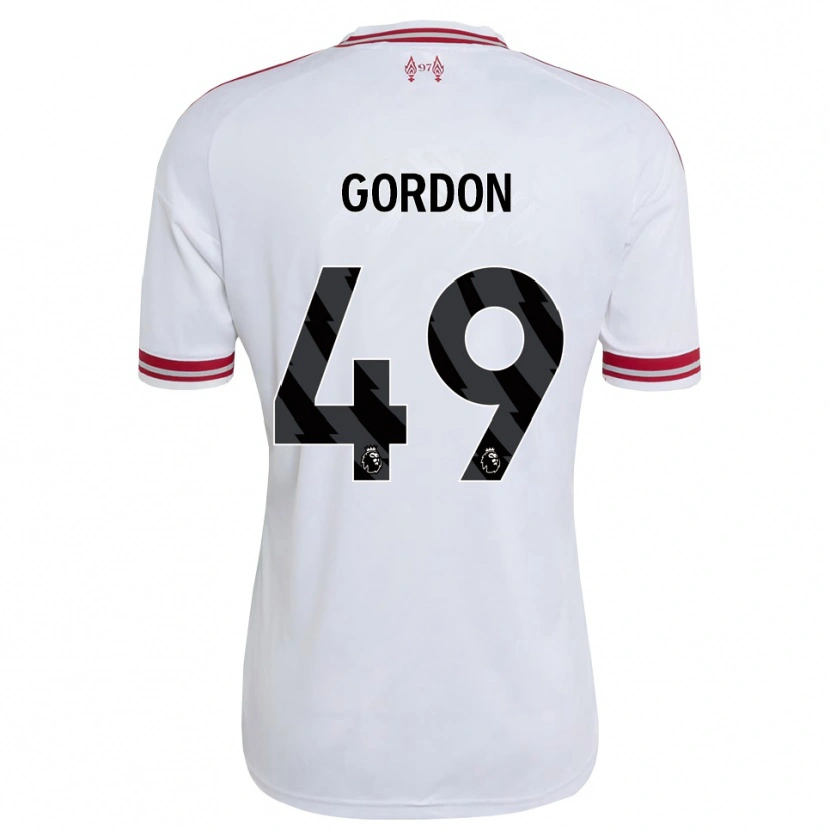 Danxen Femme Maillot Kaide Gordon #49 Rouge Blanc Tenues Extérieur 2026/27 T-Shirt