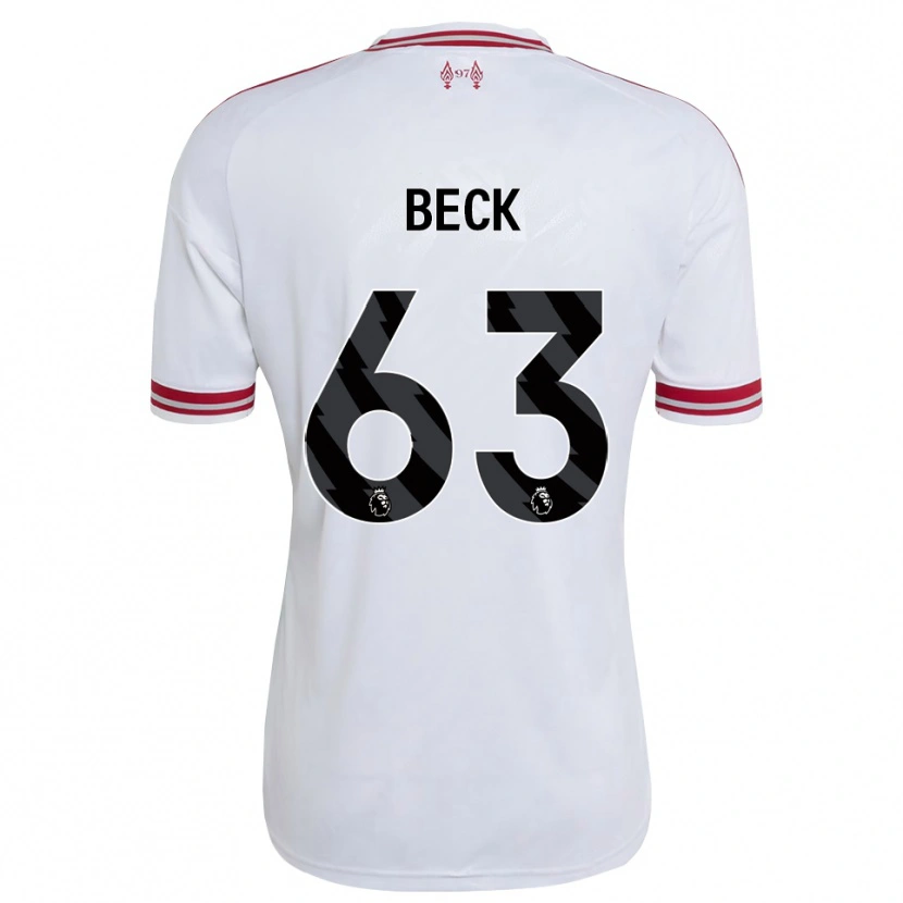 Danxen Femme Maillot Owen Beck #63 Rouge Blanc Tenues Extérieur 2026/27 T-Shirt