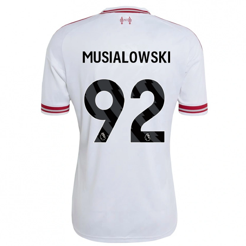 Danxen Femme Maillot Mateusz Musialowski #92 Rouge Blanc Tenues Extérieur 2026/27 T-Shirt
