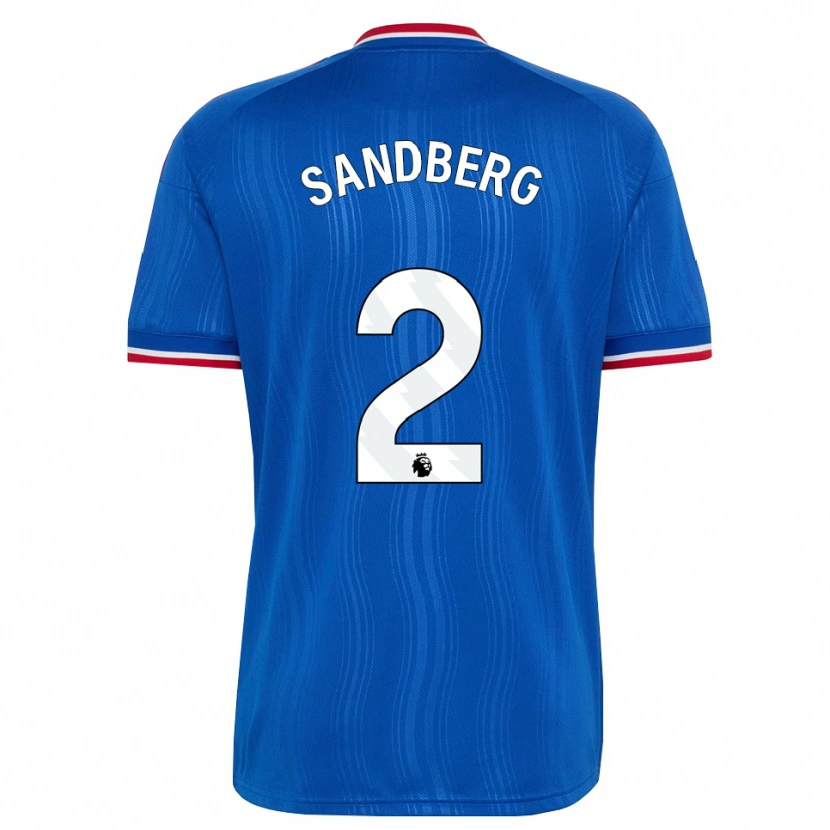 Danxen Femme Maillot Anna Sandberg #2 Bleu Blanc Rouge Tenues Extérieur 2026/27 T-Shirt