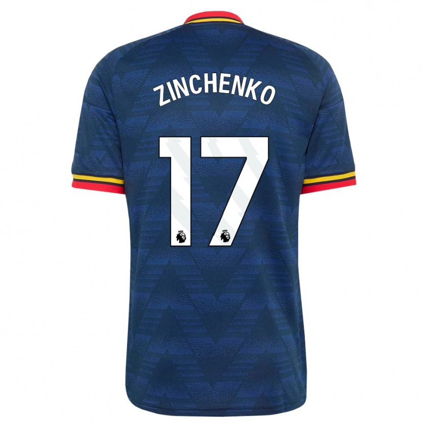 Danxen Femme Maillot Oleksandr Zinchenko #17 Midnightblue Jaune Rouge Tenues Extérieur 2026/27 T-Shirt