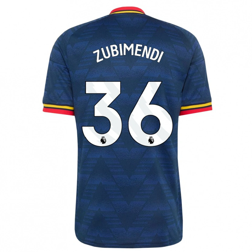 Danxen Femme Maillot Martín Zubimendi #36 Midnightblue Jaune Rouge Tenues Extérieur 2026/27 T-Shirt
