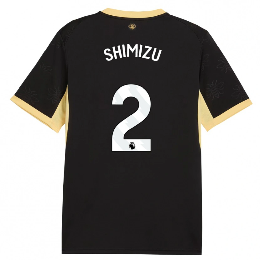 Danxen Femme Maillot Risa Shimizu #2 Noir Jaune Tenues Extérieur 2026/27 T-Shirt