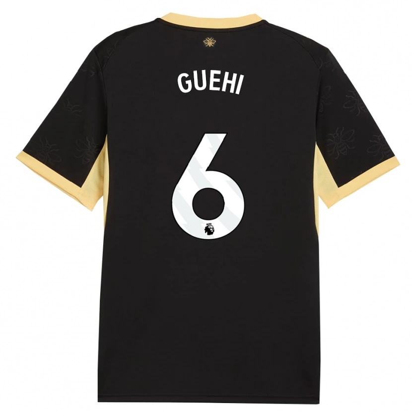 Danxen Femme Maillot Marc Guéhi #6 Noir Jaune Tenues Extérieur 2026/27 T-Shirt