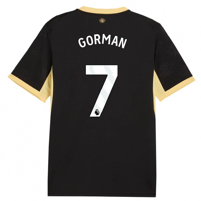 Danxen Femme Maillot Finlay Gorman #7 Noir Jaune Tenues Extérieur 2026/27 T-Shirt