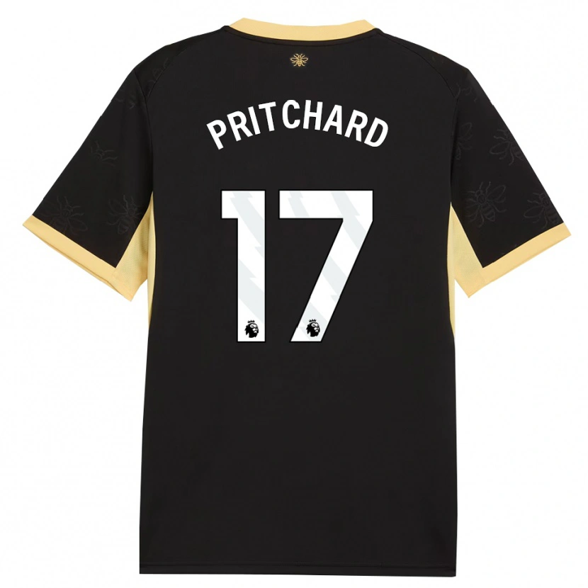 Danxen Femme Maillot Poppy Pritchard #17 Noir Jaune Tenues Extérieur 2026/27 T-Shirt