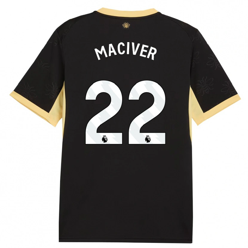 Danxen Femme Maillot Sandy Maciver #22 Noir Jaune Tenues Extérieur 2026/27 T-Shirt