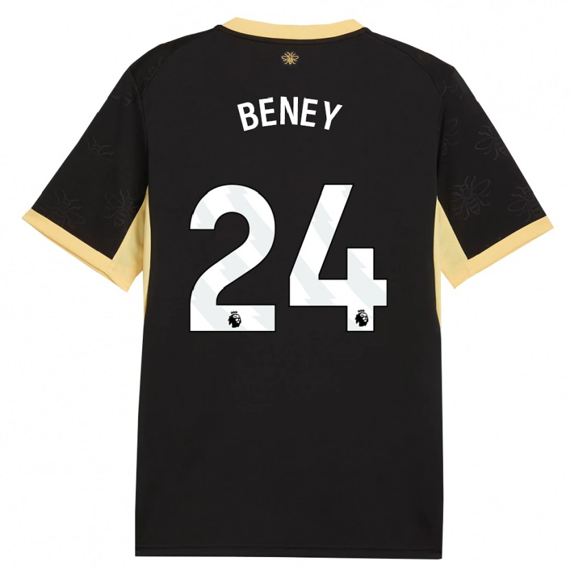 Danxen Femme Maillot Iman Beney #24 Noir Jaune Tenues Extérieur 2026/27 T-Shirt