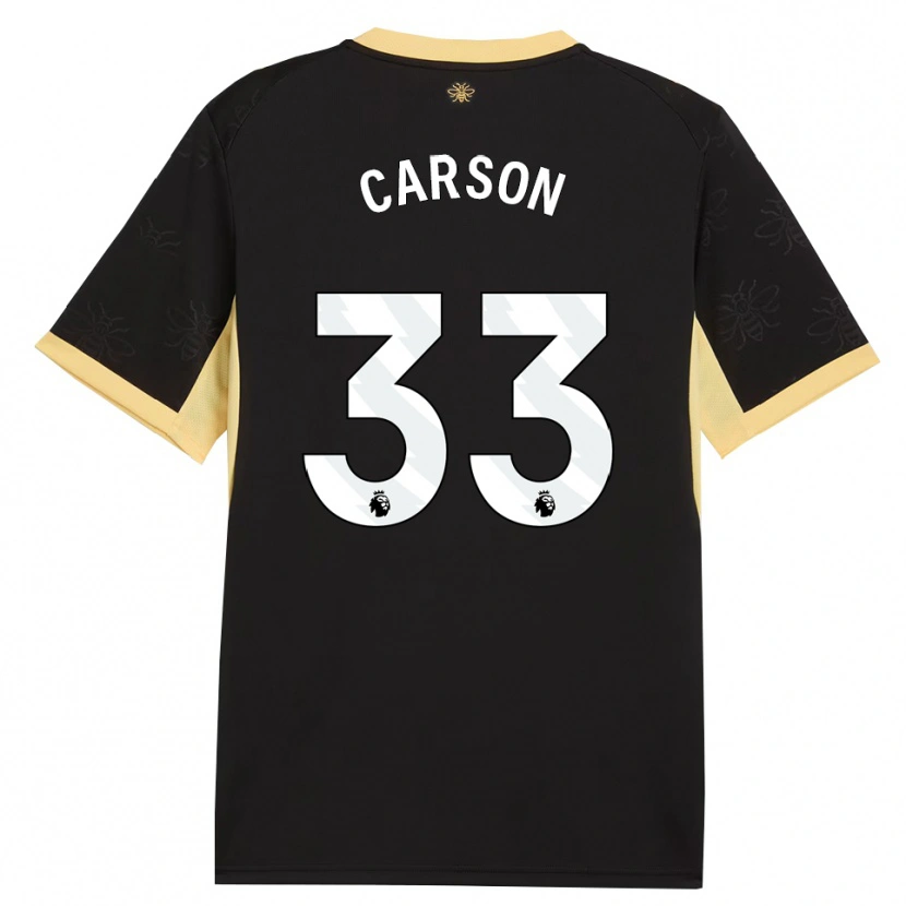 Danxen Femme Maillot Scott Carson #33 Noir Jaune Tenues Extérieur 2026/27 T-Shirt