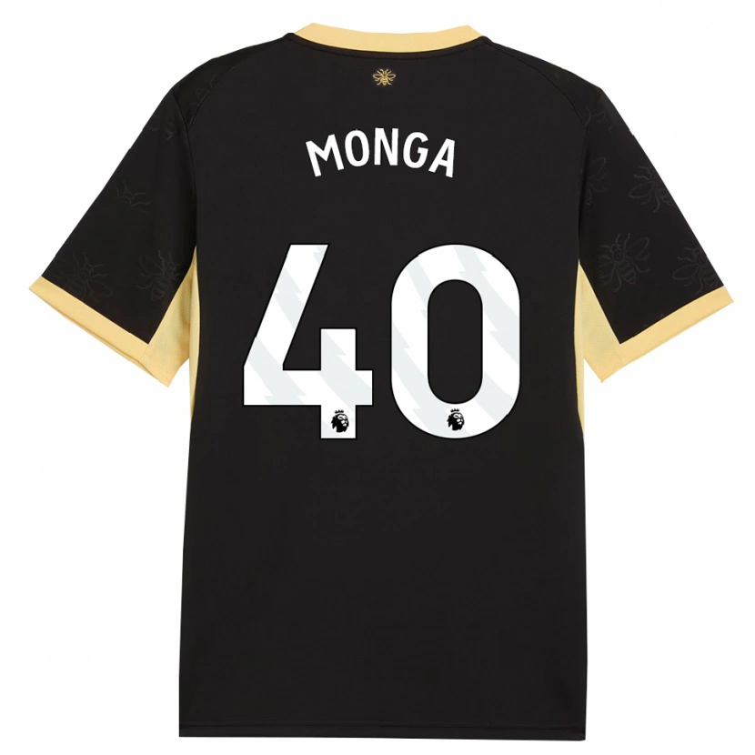 Danxen Femme Maillot Jeremy Monga #40 Noir Jaune Tenues Extérieur 2026/27 T-Shirt