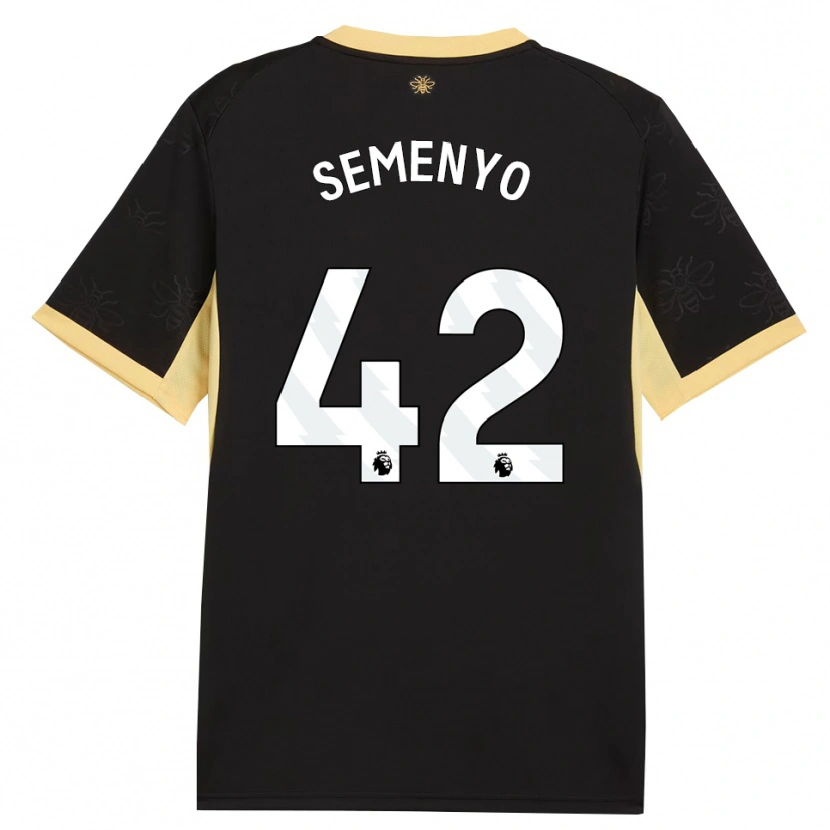 Danxen Femme Maillot Antoine Semenyo #42 Noir Jaune Tenues Extérieur 2026/27 T-Shirt