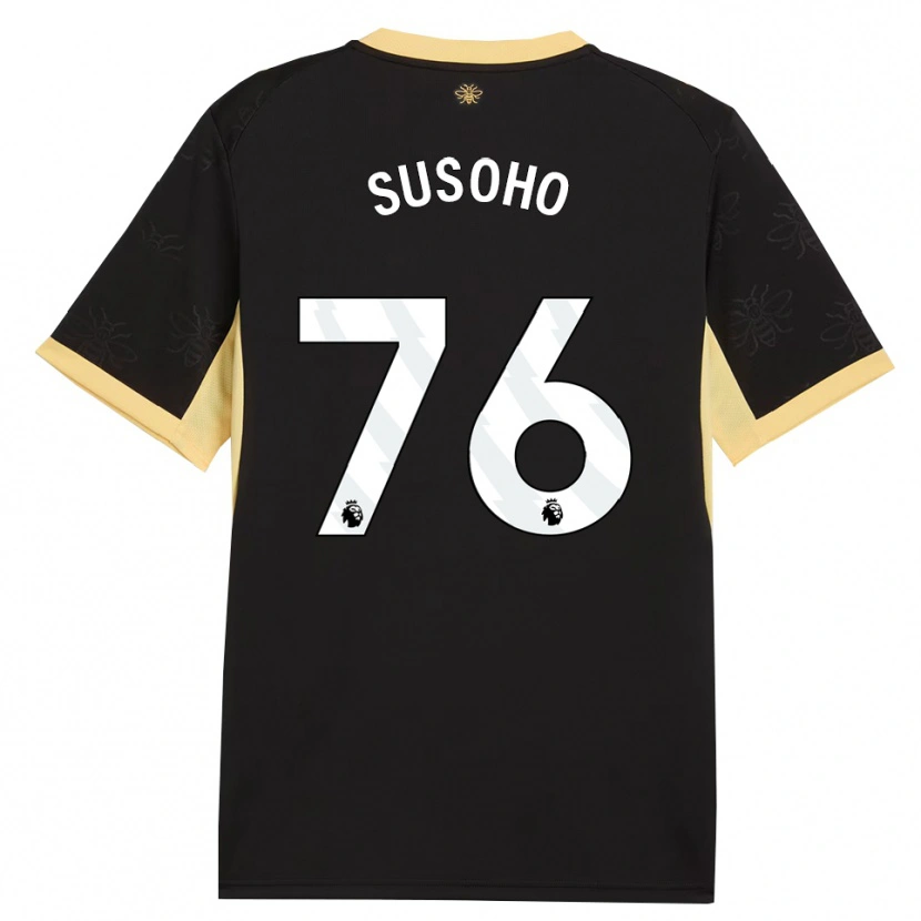 Danxen Femme Maillot Mahamadou Susoho #76 Noir Jaune Tenues Extérieur 2026/27 T-Shirt