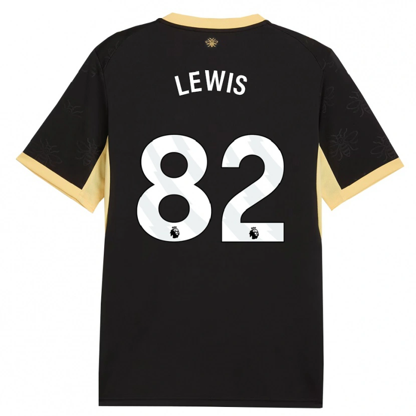 Danxen Femme Maillot Rico Lewis #82 Noir Jaune Tenues Extérieur 2026/27 T-Shirt
