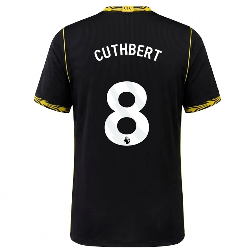 Danxen Femme Maillot Erin Cuthbert #8 Noir Jaune Tenues Extérieur 2026/27 T-Shirt
