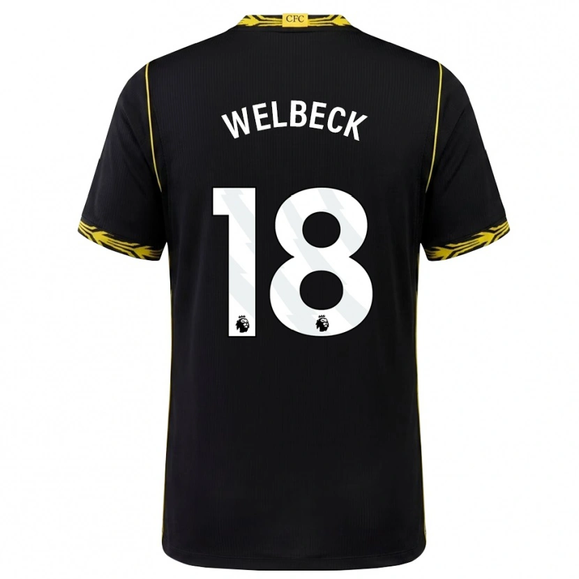 Danxen Femme Maillot Danny Welbeck #18 Noir Jaune Tenues Extérieur 2026/27 T-Shirt