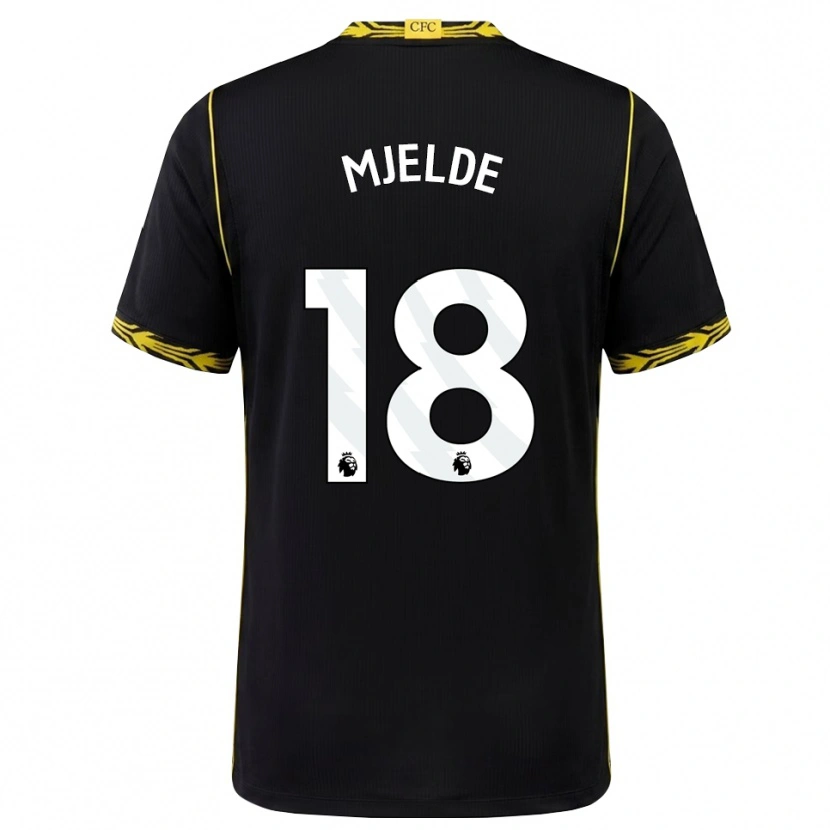 Danxen Femme Maillot Maren Mjelde #18 Noir Jaune Tenues Extérieur 2026/27 T-Shirt