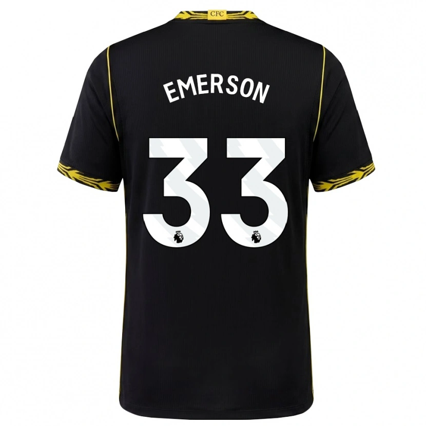 Danxen Femme Maillot Emerson #33 Noir Jaune Tenues Extérieur 2026/27 T-Shirt