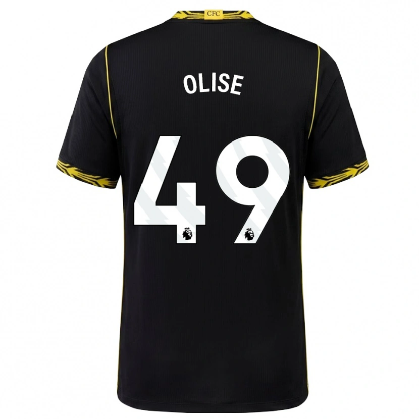 Danxen Femme Maillot Richard Olise #49 Noir Jaune Tenues Extérieur 2026/27 T-Shirt