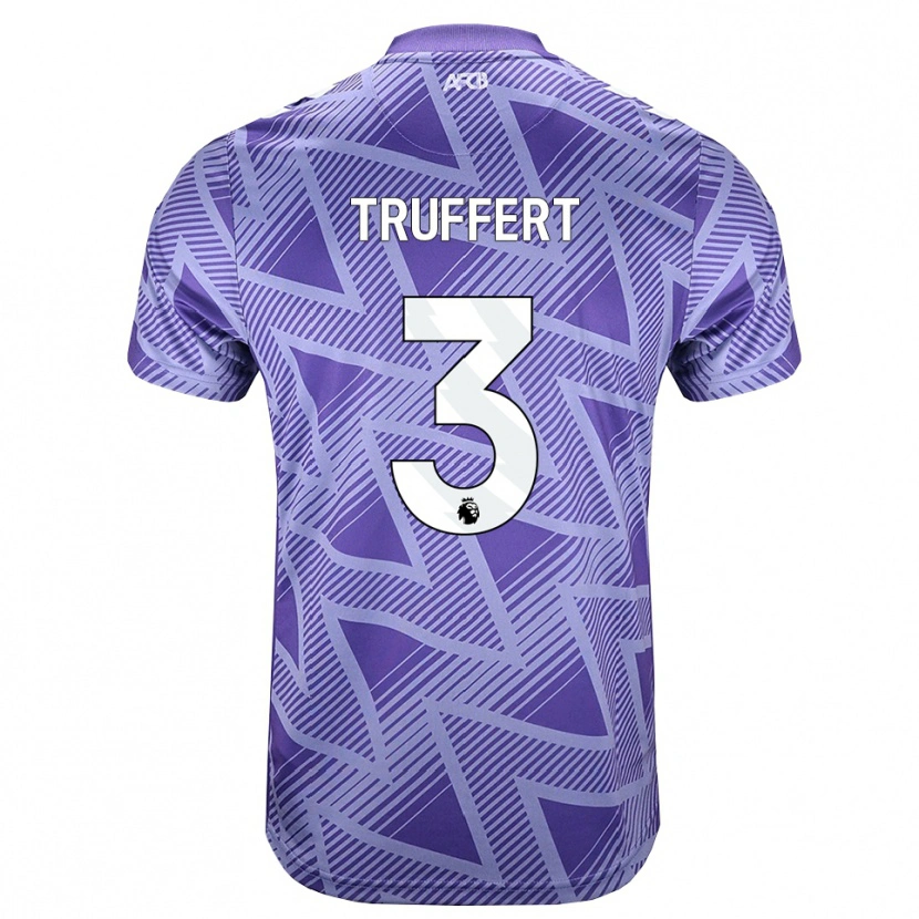 Danxen Femme Maillot Adrien Truffert #3 Palevioletred Blanc Tenues Extérieur 2026/27 T-Shirt