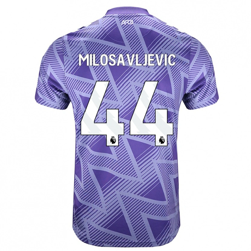 Danxen Femme Maillot Veljko Milosavljevic #44 Palevioletred Blanc Tenues Extérieur 2026/27 T-Shirt