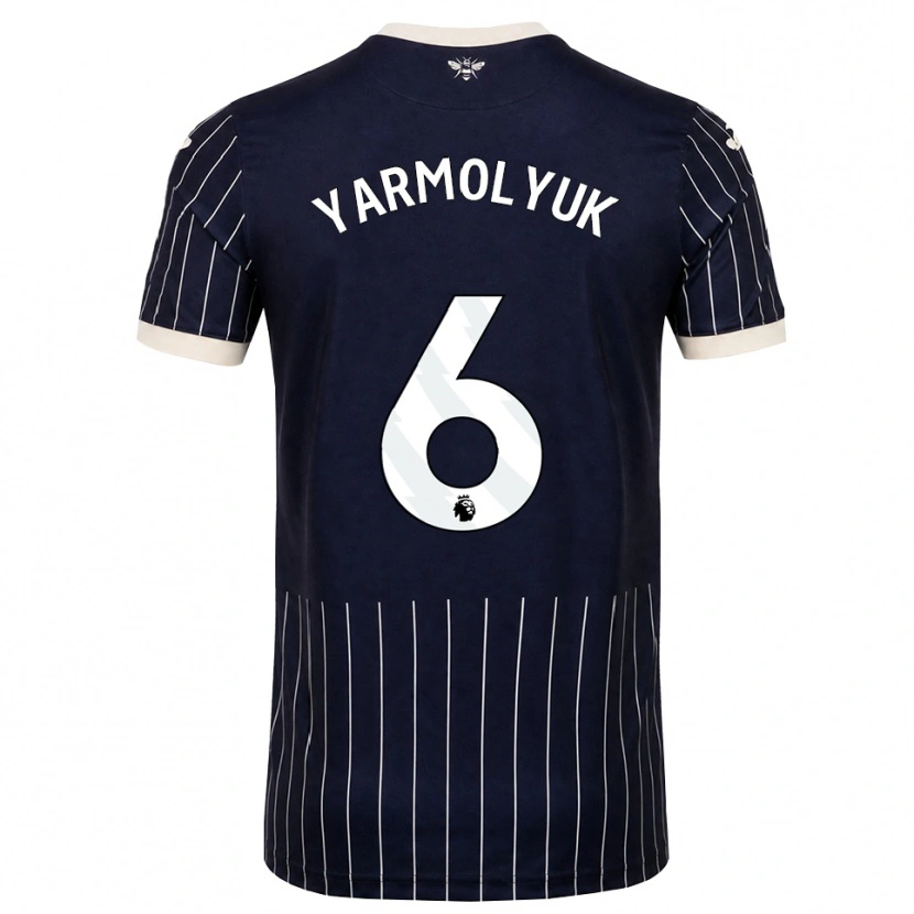 Danxen Femme Maillot Yegor Yarmolyuk #6 Noir Blanc Tenues Extérieur 2026/27 T-Shirt