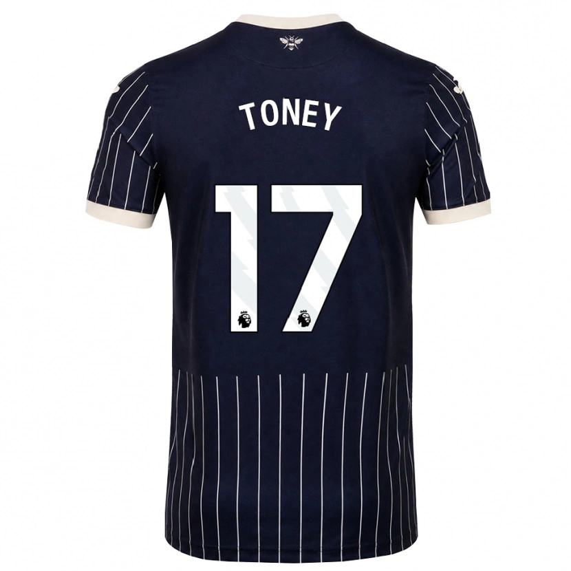 Danxen Femme Maillot Ivan Toney #17 Noir Blanc Tenues Extérieur 2026/27 T-Shirt