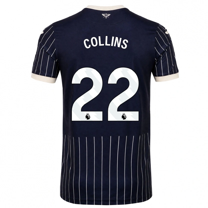 Danxen Femme Maillot Nathan Collins #22 Noir Blanc Tenues Extérieur 2026/27 T-Shirt