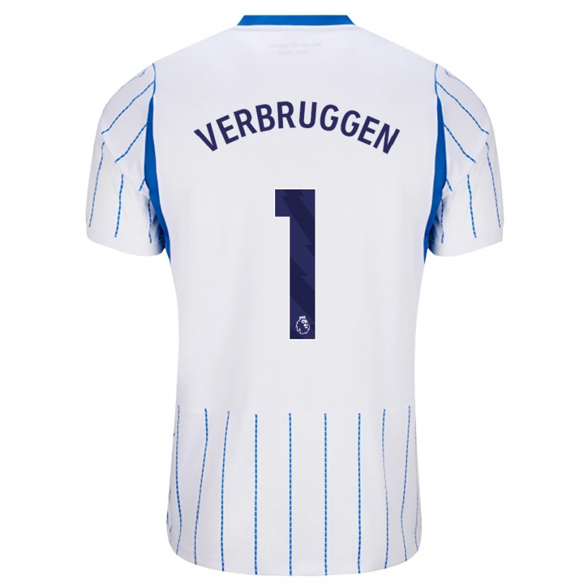 Danxen Femme Maillot Bart Verbruggen #1 Dodgerblue Blanc Tenues Extérieur 2026/27 T-Shirt