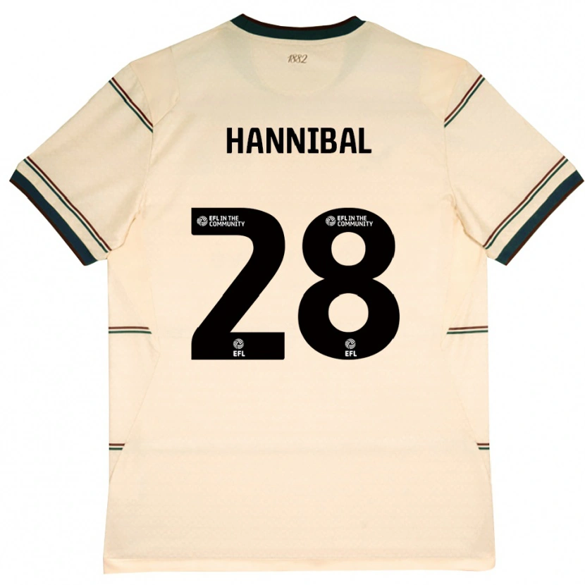 Danxen Femme Maillot Hannibal Mejbri #28 Beige Bourgogne Tenues Extérieur 2026/27 T-Shirt