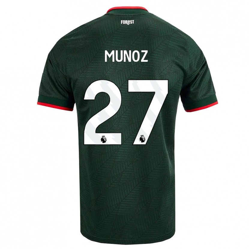 Danxen Femme Maillot Daniel Muñoz #27 Vert Foncé Rouge Tenues Extérieur 2026/27 T-Shirt