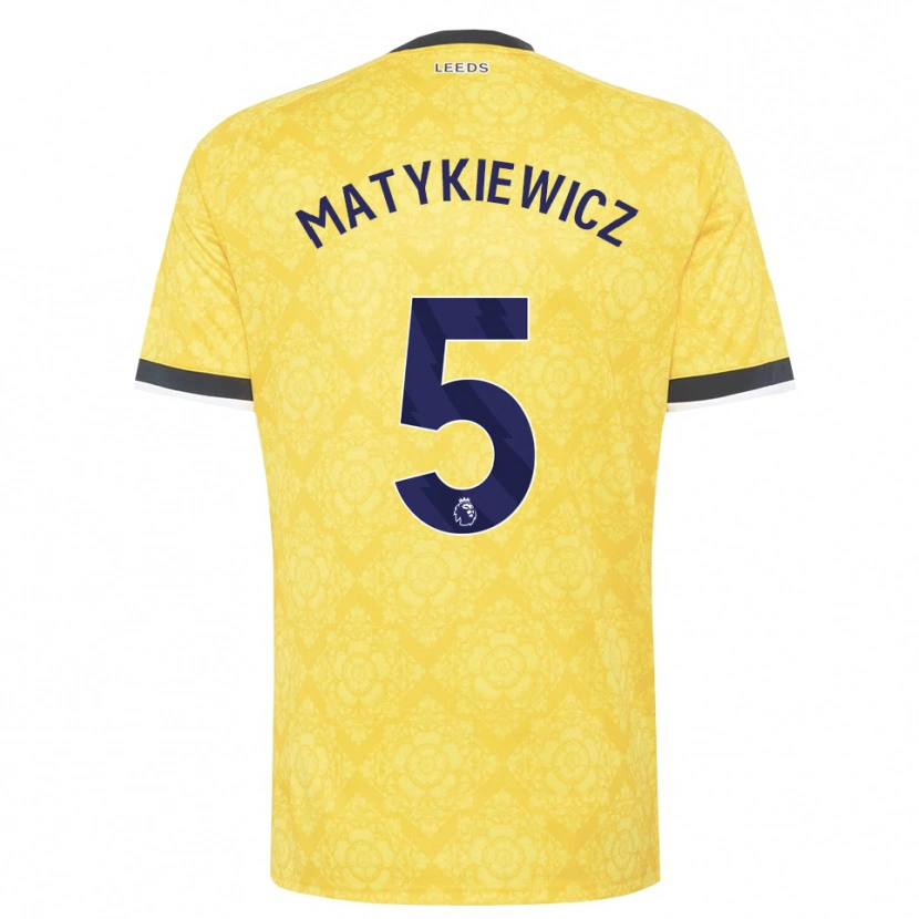 Danxen Femme Maillot Luke Matykiewicz #5 Jaune Blanc Noir Tenues Extérieur 2026/27 T-Shirt