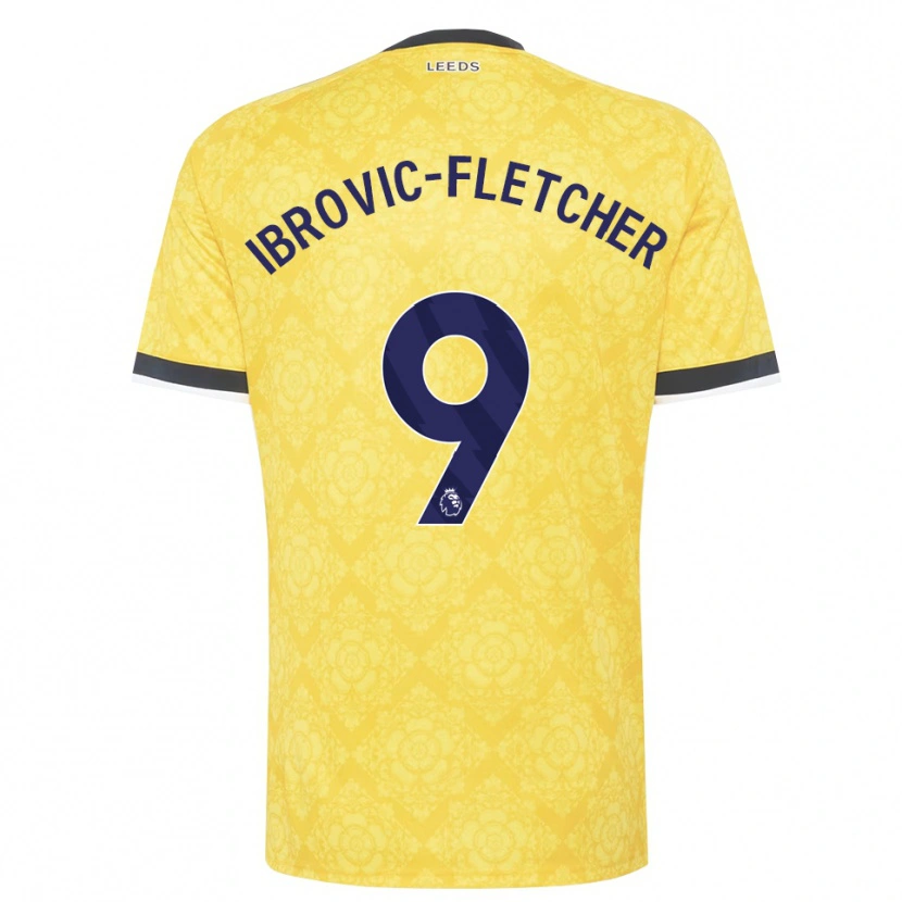 Danxen Femme Maillot Edward Ibrovic-Fletcher #9 Jaune Blanc Noir Tenues Extérieur 2026/27 T-Shirt