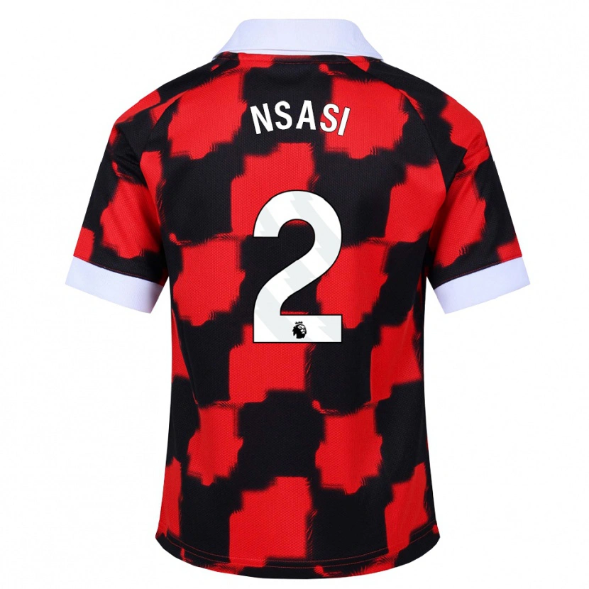 Danxen Femme Maillot Eddy Nsasi #2 Rouge Blanc Noir Tenues Extérieur 2026/27 T-Shirt