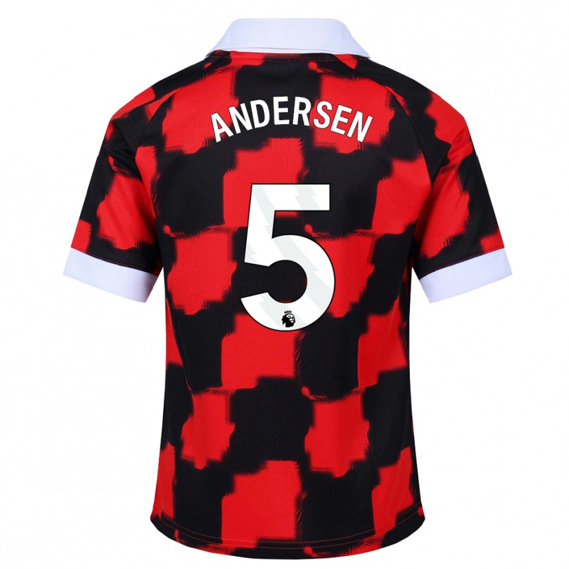 Danxen Femme Maillot Joachim Andersen #5 Rouge Blanc Noir Tenues Extérieur 2026/27 T-Shirt