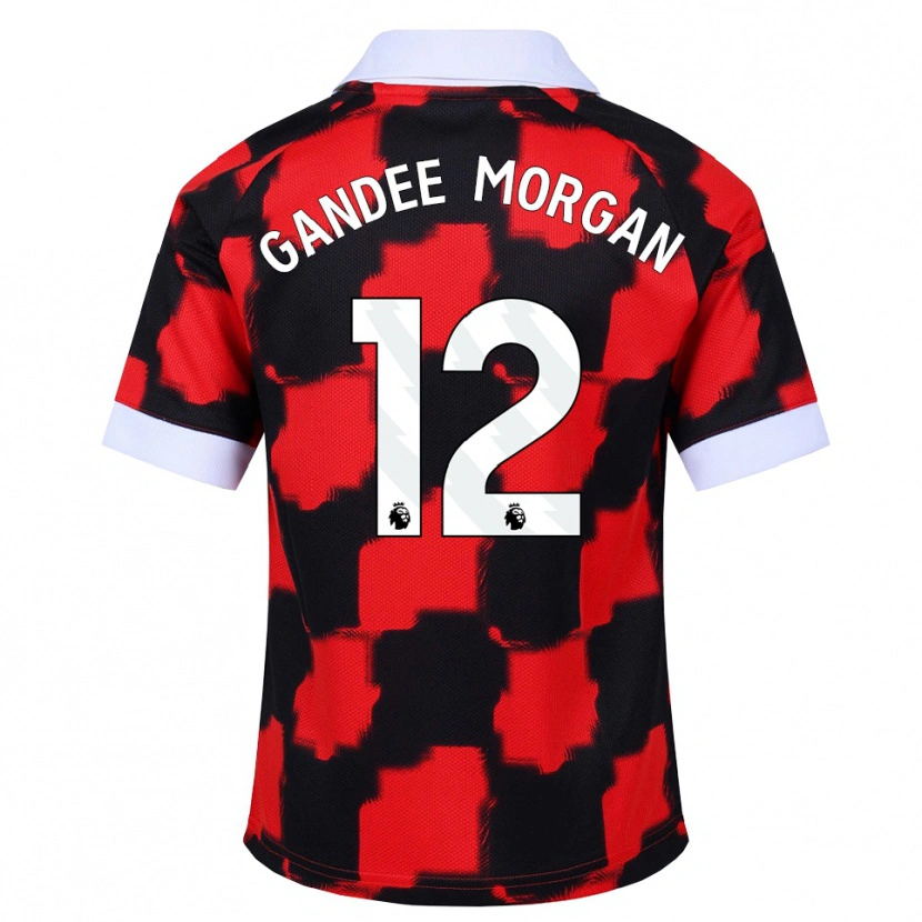 Danxen Femme Maillot Stella Gandee Morgan #12 Rouge Blanc Noir Tenues Extérieur 2026/27 T-Shirt