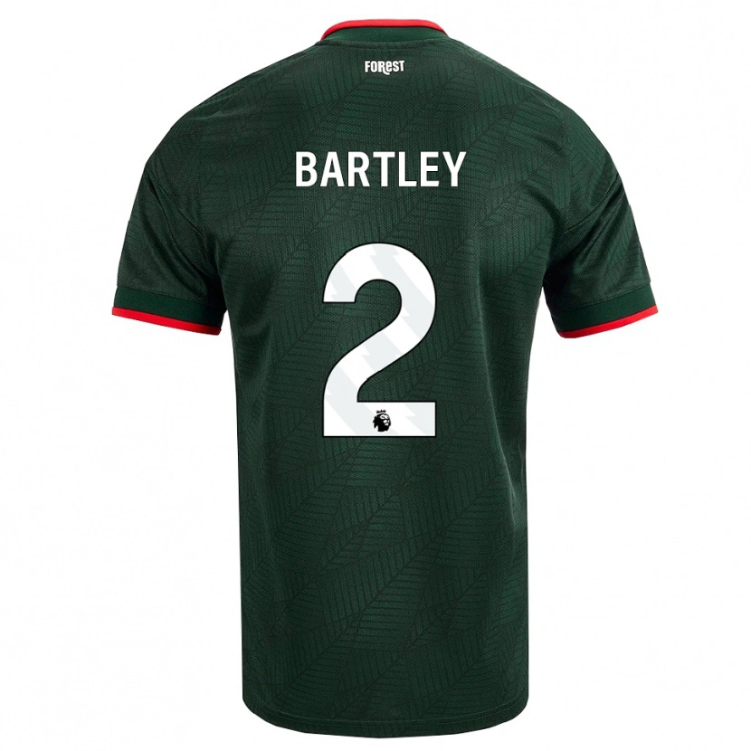 Danxen Femme Maillot Okello Bartley #2 Vert Foncé Rouge Tenues Extérieur 2026/27 T-Shirt