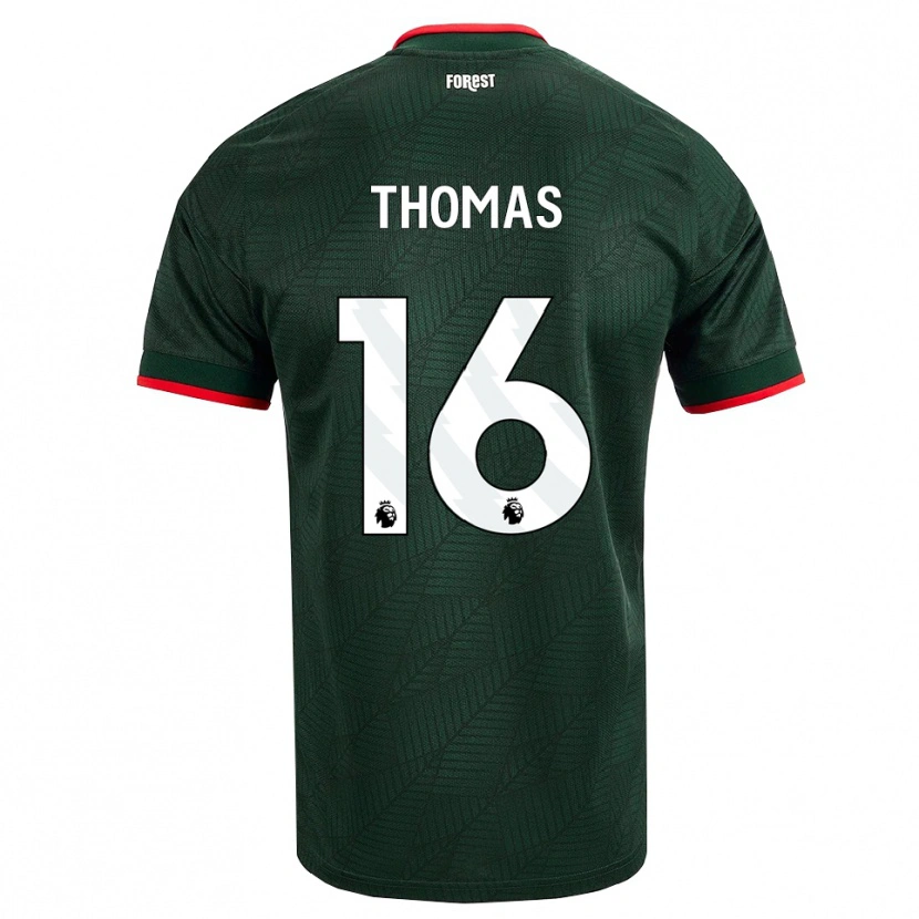 Danxen Femme Maillot Tyrese Thomas #16 Vert Foncé Rouge Tenues Extérieur 2026/27 T-Shirt