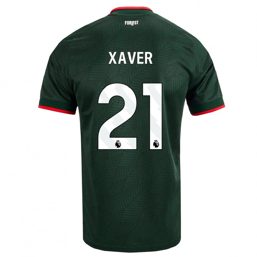 Danxen Femme Maillot Xaver Schlager #21 Vert Foncé Rouge Tenues Extérieur 2026/27 T-Shirt