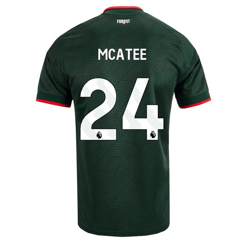 Danxen Femme Maillot James Mcatee #24 Vert Foncé Rouge Tenues Extérieur 2026/27 T-Shirt
