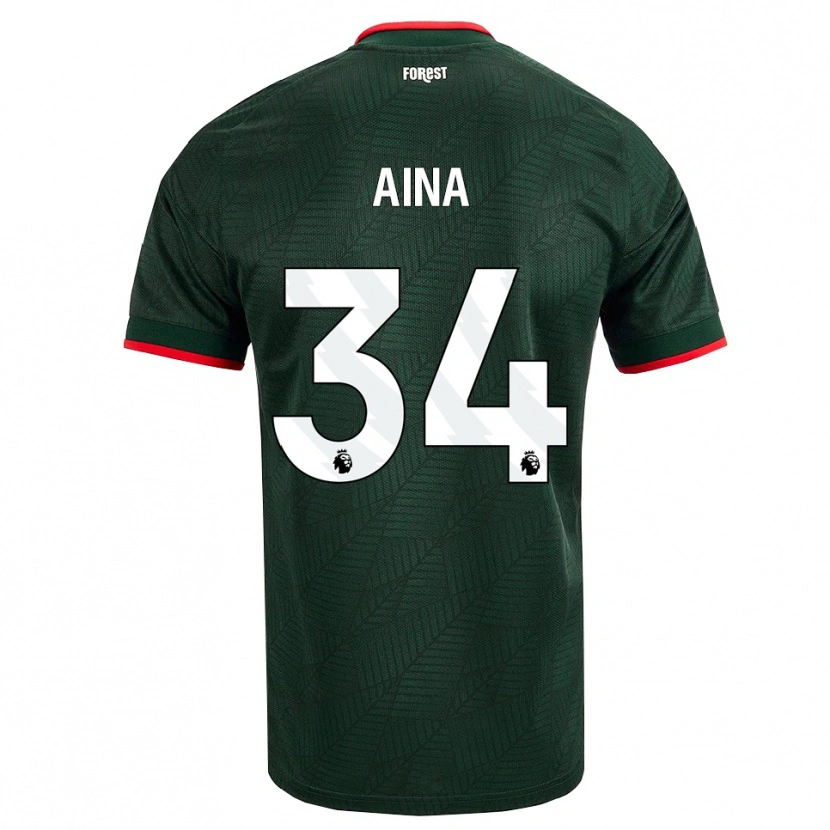 Danxen Femme Maillot Ola Aina #34 Vert Foncé Rouge Tenues Extérieur 2026/27 T-Shirt