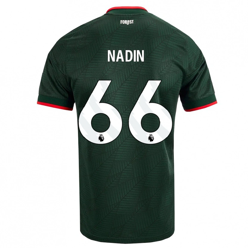Danxen Femme Maillot Jack Nadin #66 Vert Foncé Rouge Tenues Extérieur 2026/27 T-Shirt