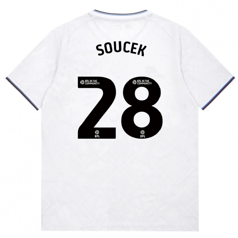 Danxen Femme Maillot Tomáš Souček #28 Bourgogne Blanc Tenues Extérieur 2026/27 T-Shirt
