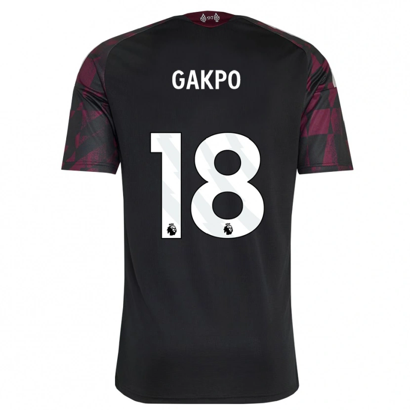Danxen Femme Maillot Cody Gakpo #18 Noir Blanc Violet Troisieme 2026/27 T-Shirt